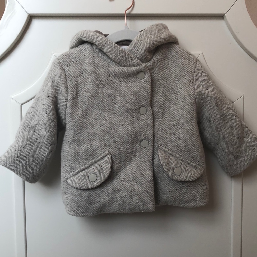 Zara Oatmeal Baby Girl Coat